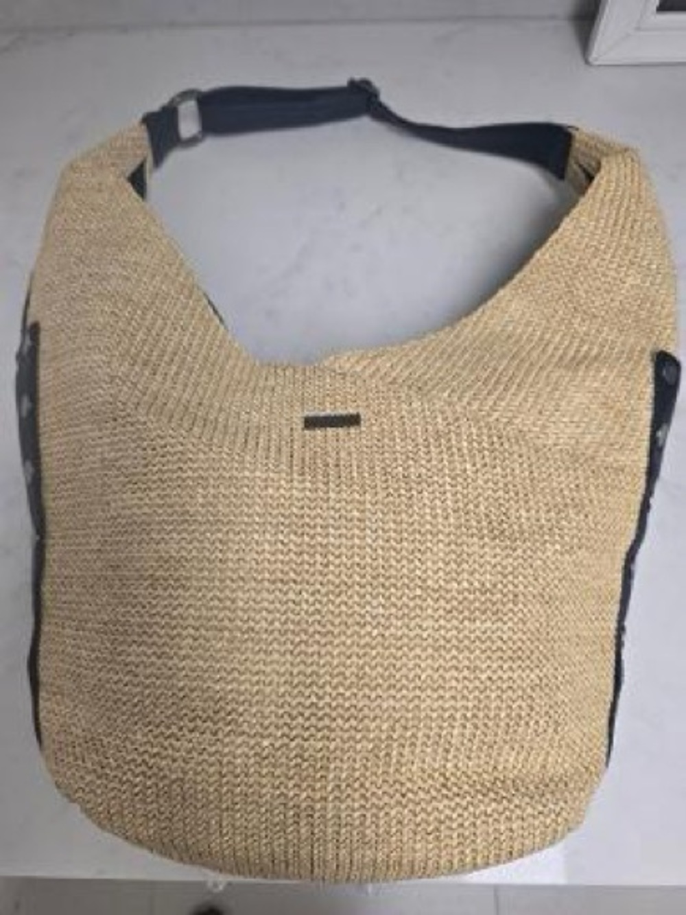 Hammitt TOM Large Natural Beige Woven Shoulder Hobo
